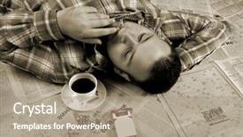  Presentation with smoking and alcohol - Beautiful presentation theme featuring gazette - young guy smoking cigarette backdrop and a  colored foreground