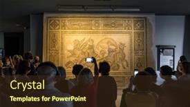  Presentation with mosaic - Audience pleasing presentation consisting of gaziantep-turkey-october-24-2021 backdrop and a tawny brown colored foreground