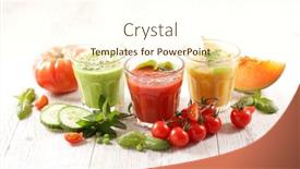  Presentation with melon - Amazing presentation theme having gazpacho-cold-soup-cucumber-melon backdrop and a cream colored foreground
