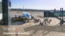  Presentation with ryanair - PPT theme having gdansk-airport-poland-10-april background and a coral colored foreground