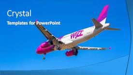  Presentation with air plane - PPT layouts consisting of gdansk-airport-poland-13-mar background and a teal colored foreground