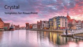  Presentation with poland - Slide deck enhanced with gdansk at motlawa river poland background and a light blue colored foreground