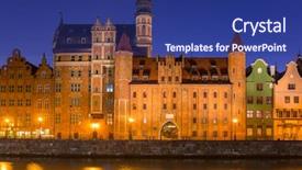  Presentation with architecture urban planning - Colorful PPT theme enhanced with gdansk at motlawa river poland backdrop and a navy blue colored foreground