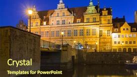  Presentation with architecture old - Audience pleasing presentation theme consisting of gdansk at motlawa river poland backdrop and a tawny brown colored foreground