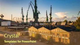  Presentation with shipyard - Presentation consisting of gdansk-poland-august-11-2021 background and a tawny brown colored foreground
