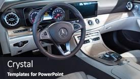  Presentation with car mercedes benz - Presentation theme having gdansk-poland-february-13-2018 background and a dark gray colored foreground