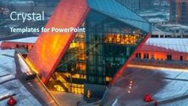  Presentation with museum exhibition - Presentation theme featuring gdansk-poland-janiary-9-2022 background and a ocean colored foreground