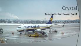  Presentation with ryanair - Presentation design featuring gdansk-poland-january-19-2018 background and a light blue colored foreground