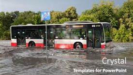  Presentation with flood - Slide deck having gdansk-poland-july-28-bus background and a gray colored foreground