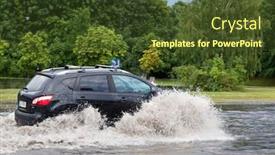  Presentation with flood - Slide deck enhanced with gdansk-poland-july-28-car background and a tawny brown colored foreground