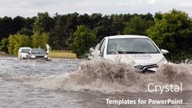  Presentation with flood - Beautiful slide deck featuring gdansk-poland-july-28-cars backdrop and a gray colored foreground