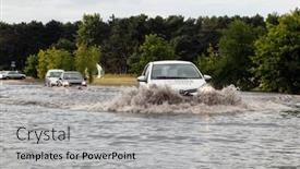  Presentation with flood - Audience pleasing slide set consisting of gdansk-poland-july-28-cars backdrop and a light gray colored foreground
