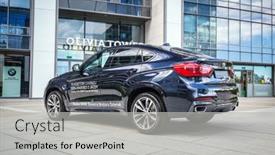  Presentation with automobile bmw - Beautiful theme featuring gdansk-poland-september-3-2015 backdrop and a light gray colored foreground