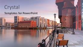  Presentation with old - Amazing presentation design having gdansk-with-beautiful-old-town backdrop and a light blue colored foreground