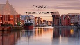  Presentation with old - Slide set having gdansk-with-beautiful-old-town background and a coral colored foreground