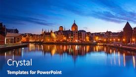  Presentation with old - Slide set featuring gdansk-with-beautiful-old-town background and a teal colored foreground