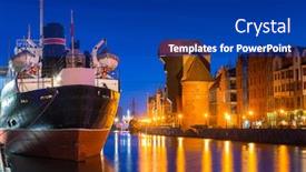  Presentation with old - Cool new slide deck with gdansk-with-beautiful-old-town backdrop and a navy blue colored foreground