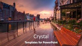  Presentation with old - PPT theme with gdansk-with-beautiful-old-town background and a tawny brown colored foreground