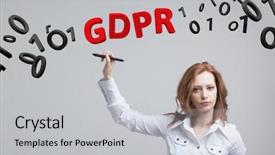  Presentation with gdpr - Colorful slide deck enhanced with gdpr concept image general data backdrop and a light gray colored foreground
