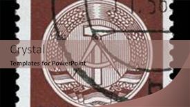  Presentation with gdr - Beautiful PPT layouts featuring gdr-circa-1952-a-stamp backdrop and a coral colored foreground