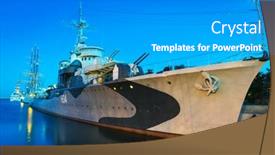 Presentation with sea war - Presentation enhanced with gdynia-poland-feb-17-polish background and a  colored foreground