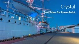  Presentation with frigate - Cool new PPT layouts with gdynia-poland-june-3-2020 backdrop and a ocean colored foreground