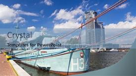  Presentation with war ship - Amazing slide deck having beautiful young mother and her cute little daughter looking at camera and smiling against wall backdrop and a yellow colored foreground
