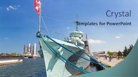  Presentation with war ship - Colorful PPT theme enhanced with gdynia-poland-may-19-polish backdrop and a light blue colored foreground
