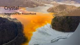  Presentation with model village - Theme having geamana near rosia montana romania background and a coral colored foreground