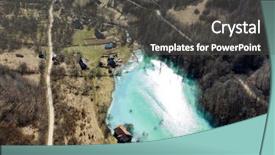  Presentation with model village - Amazing slide deck having geamana near rosia montana romania backdrop and a dark gray colored foreground