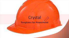  Presentation with safety building inspection - Beautiful PPT theme featuring construction gear - orange builder safety hard hat backdrop and a  colored foreground
