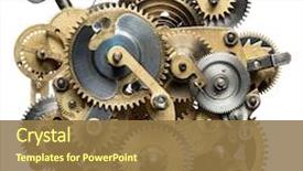  Presentation with stylized - Cool new presentation theme with gear - stylized metal collage of clockwork backdrop and a coral colored foreground