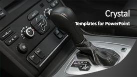  Presentation with change a flat car tire - Presentation theme having gear-change lever in interior background and a dark gray colored foreground