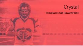  Presentation with american football - Amazing PPT layouts having gear cutting - american football player isolated backdrop and a red colored foreground