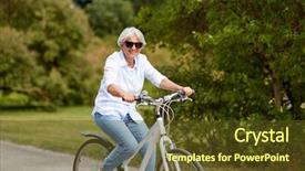  Presentation with neolithic age old - PPT theme having gear free - active old age people background and a tawny brown colored foreground