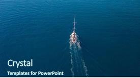  Presentation with bird eye view - Amazing presentation design having gear free - aerial view of sailing boat backdrop and a ocean colored foreground
