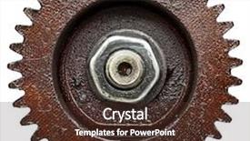  Presentation with gear - Colorful PPT layouts enhanced with gear from old mechanism backdrop and a tawny brown colored foreground