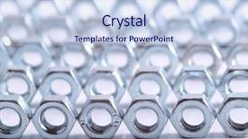  Presentation with nuts bolts nuts and bolts - Presentation theme with gear industry - color photograph shiny metal nuts background and a light blue colored foreground