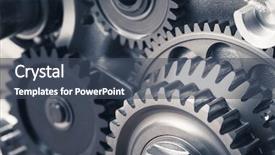  Presentation with gear wheels - Colorful PPT theme enhanced with gear industry - engine gear wheels industrial background backdrop and a ocean colored foreground