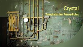  Presentation with industry - Theme with gear industry - ominous industrial composition background and a tawny brown colored foreground