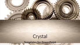  Presentation with steel industry - Audience pleasing PPT layouts consisting of gear industry - steel panel on cogs copy backdrop and a  colored foreground