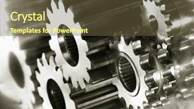  Presentation with titanium - Cool new slides with machanic - gear-machanism against shiny titanium duplex-effect backdrop and a tawny brown colored foreground