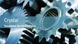  Presentation with machinery - Slide deck consisting of gear machinery in action background and a teal colored foreground