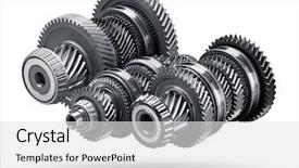  Presentation with gear wheels - Theme consisting of gear metal wheels isolated background and a white colored foreground