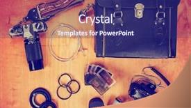  Presentation with old film - Presentation theme with gear needed for old school background and a navy blue colored foreground