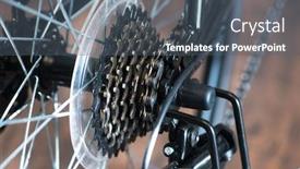  Presentation with bicycle - Amazing PPT theme having gear or sprocket section of a road bicycle shallow depth of field backdrop and a ocean colored foreground