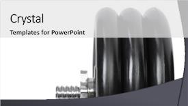  Presentation with heavy equipment - PPT theme featuring gear train - professional adjustable dumbbell isolated background and a white colored foreground