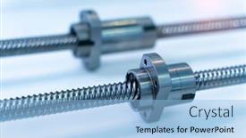  Presentation with flat - Colorful presentation design enhanced with gear wheel transmits energy flat has a rack backdrop and a light blue colored foreground