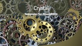  Presentation with gear wheels - Beautiful PPT theme featuring gear wheels clockwork backdrop and a dark gray colored foreground
