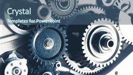 Presentation with engine - Audience pleasing PPT layouts consisting of gearbox - engine gears wheels closeup view backdrop and a ocean colored foreground